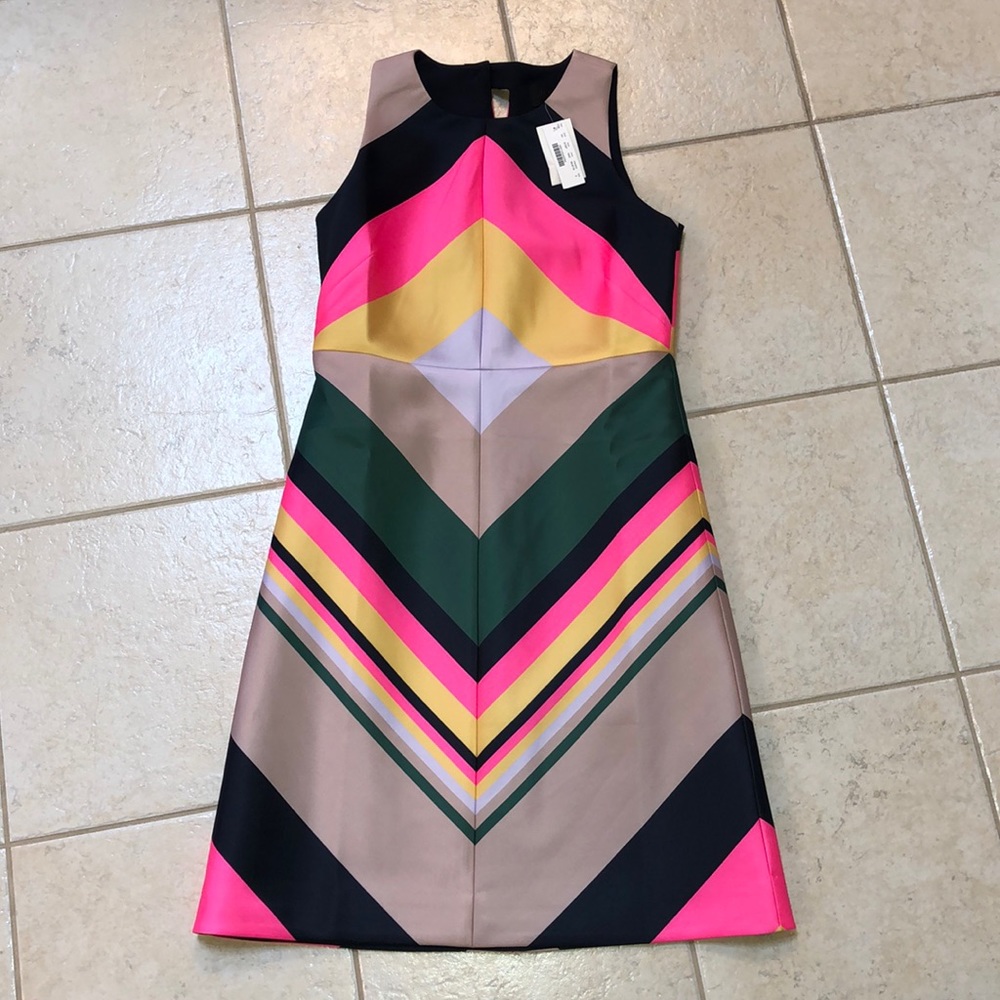 J Crew sleeveless colorful diamond-block dress